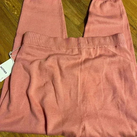 NWT MOTHER Denim The Blissful Ankle Joggers Sweatpants ROSE OF SHARON Pink XL - Picture 5 of 9